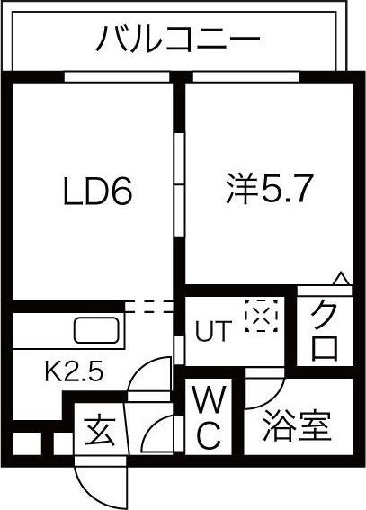 ブランノワール北27条(1DK/3階)の間取り写真