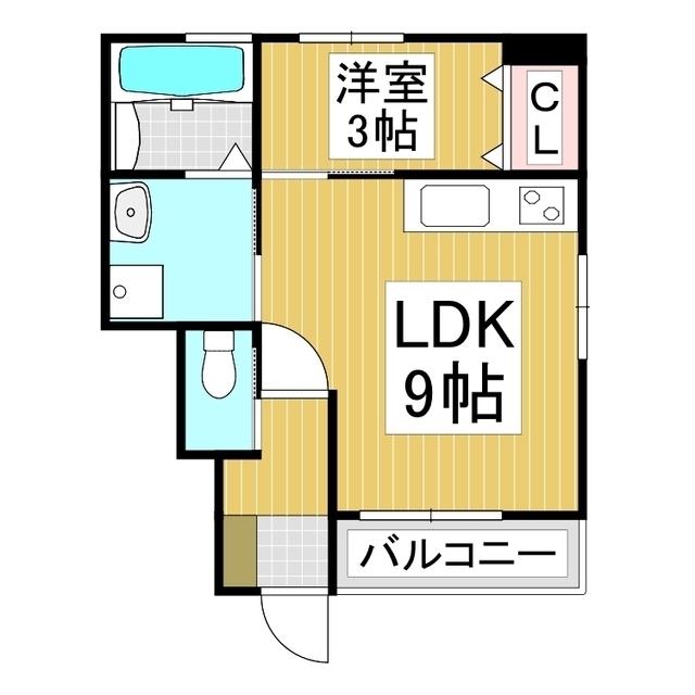 ヒルサイドテラス伊那中央A(1LDK/1階)の間取り写真