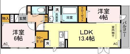 LE LIEN OSEDO(2LDK/2階)の間取り写真