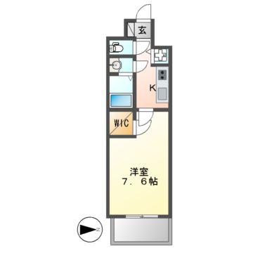 エスリード名城公園プライム(1K/10階)の間取り写真