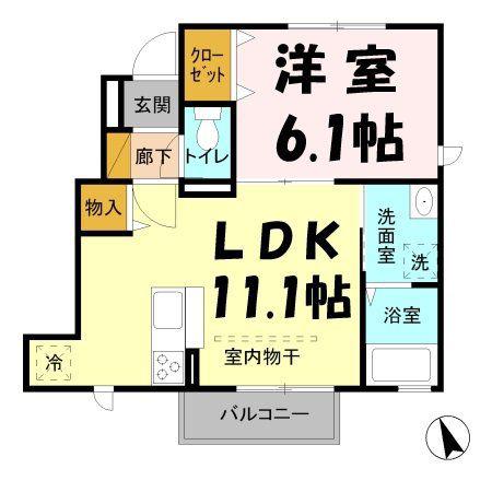 アルヴィータ(1LDK/1階)の間取り写真