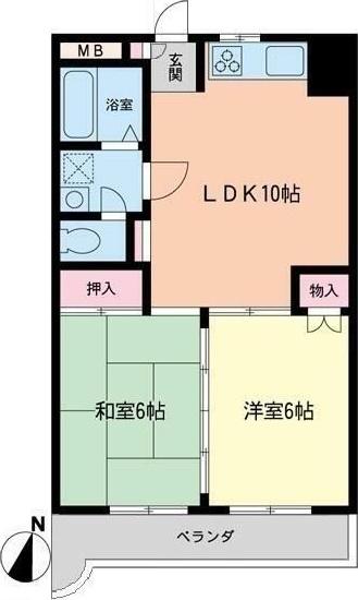 メゾン1・39・4(2LDK/5階)の間取り写真