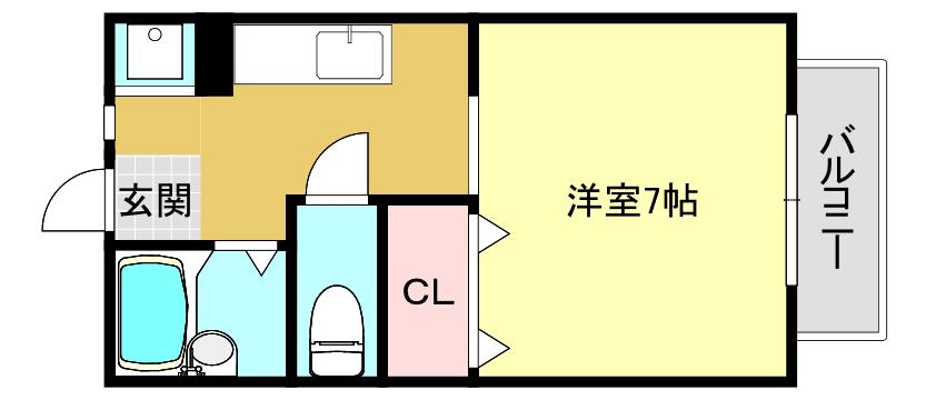 エスペーロ甲東I(ワンルーム/2階)の間取り写真