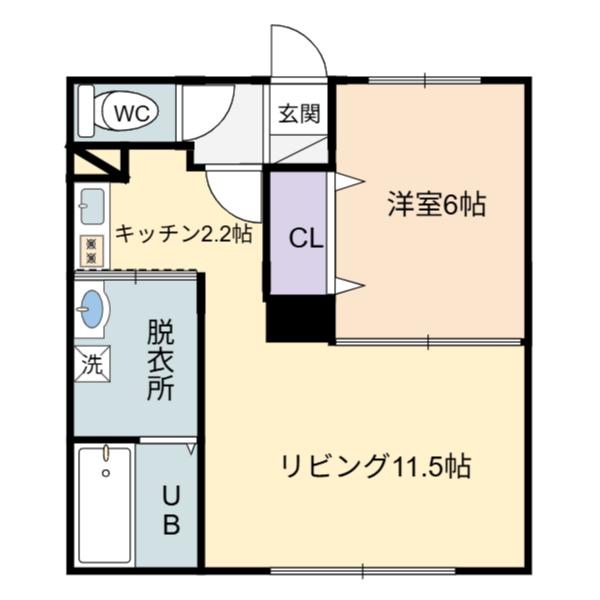 レジェル 102(1LDK/1階)の間取り写真