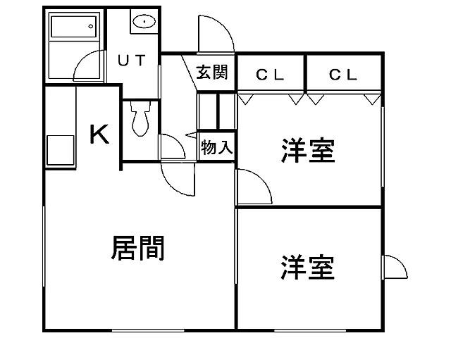 リベア新道東(2LDK/1階)の間取り写真