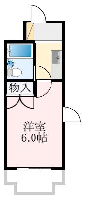 フェリース大美野(1K/1階)の間取り写真
