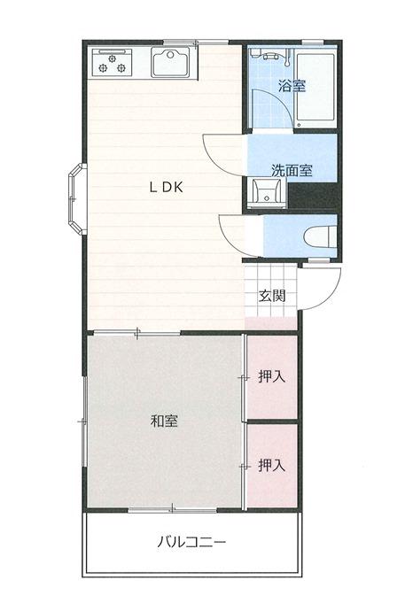 グレンドールコーポ(1LDK/2階)の間取り写真