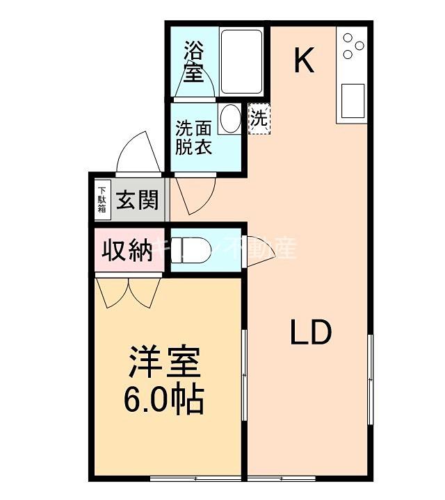 児玉ハイツ(1LDK/1階)の間取り写真