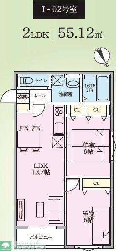 カームグレイスI(2LDK/1階)の間取り写真