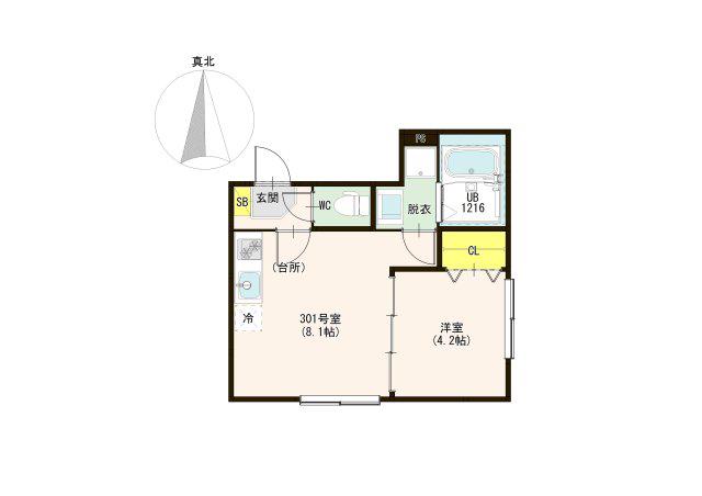 インペリアルカレッジ北千住(1LDK/3階)の間取り写真