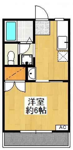 トップヴィラ大内(1K/2階)の間取り写真