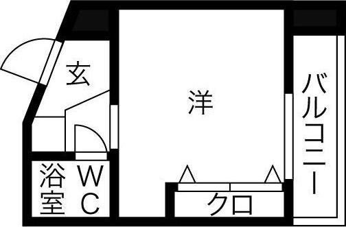 レクシア長柄(1K/5階)の間取り写真