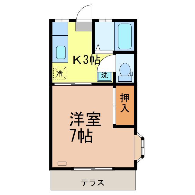 サンヒルズ光英(1K/1階)の間取り写真