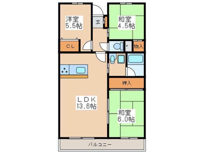 SUCCESSII(3LDK/2階)の間取り写真
