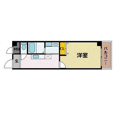 レジデンス鷺洲(1K/4階)の間取り写真