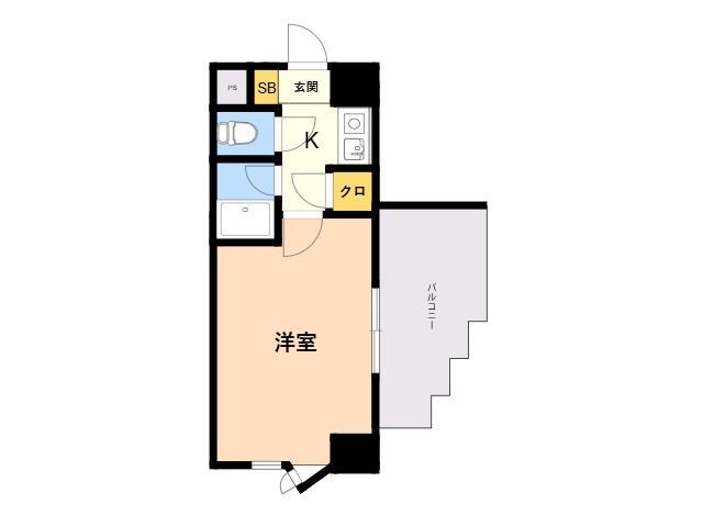 ノアーズアーク博多祇園(1K/7階)の間取り写真