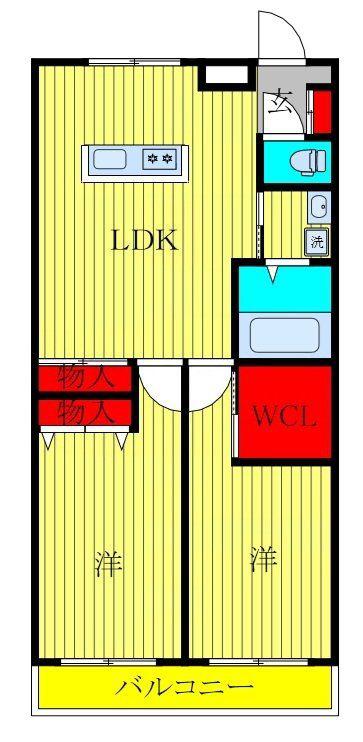 アメニティ21(2LDK/4階)の間取り写真