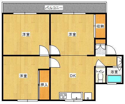 小川マンション(3DK/2階)の間取り写真