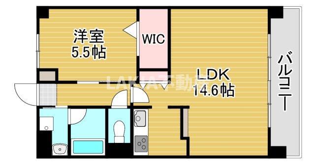 ゲートレジデンス鶴見緑地(1LDK/3階)の間取り写真