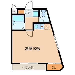 ベイサージュ(ワンルーム/2階)の間取り写真