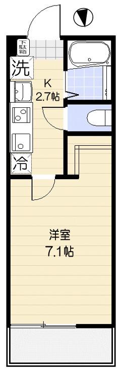 サンティアラ(1K/2階)の間取り写真