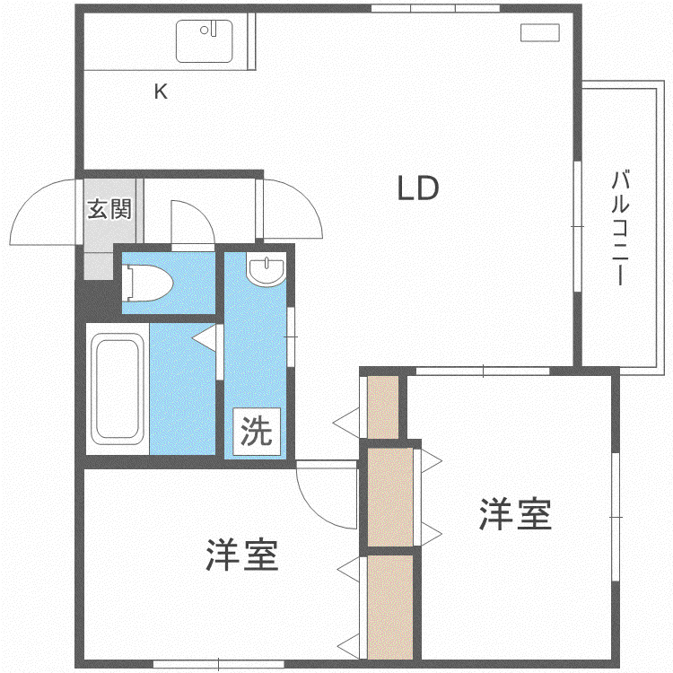 イル デコN40(2LDK/2階)の間取り写真