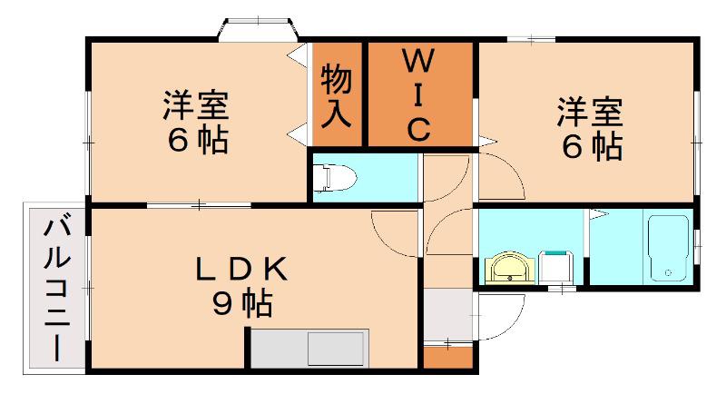 ウィルモア東洋台(2LDK/2階)の間取り写真