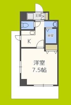 Mプラザ住吉公園弐番館(1K/2階)の間取り写真