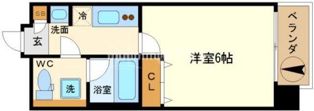 LC難波(1K/8階)の間取り写真