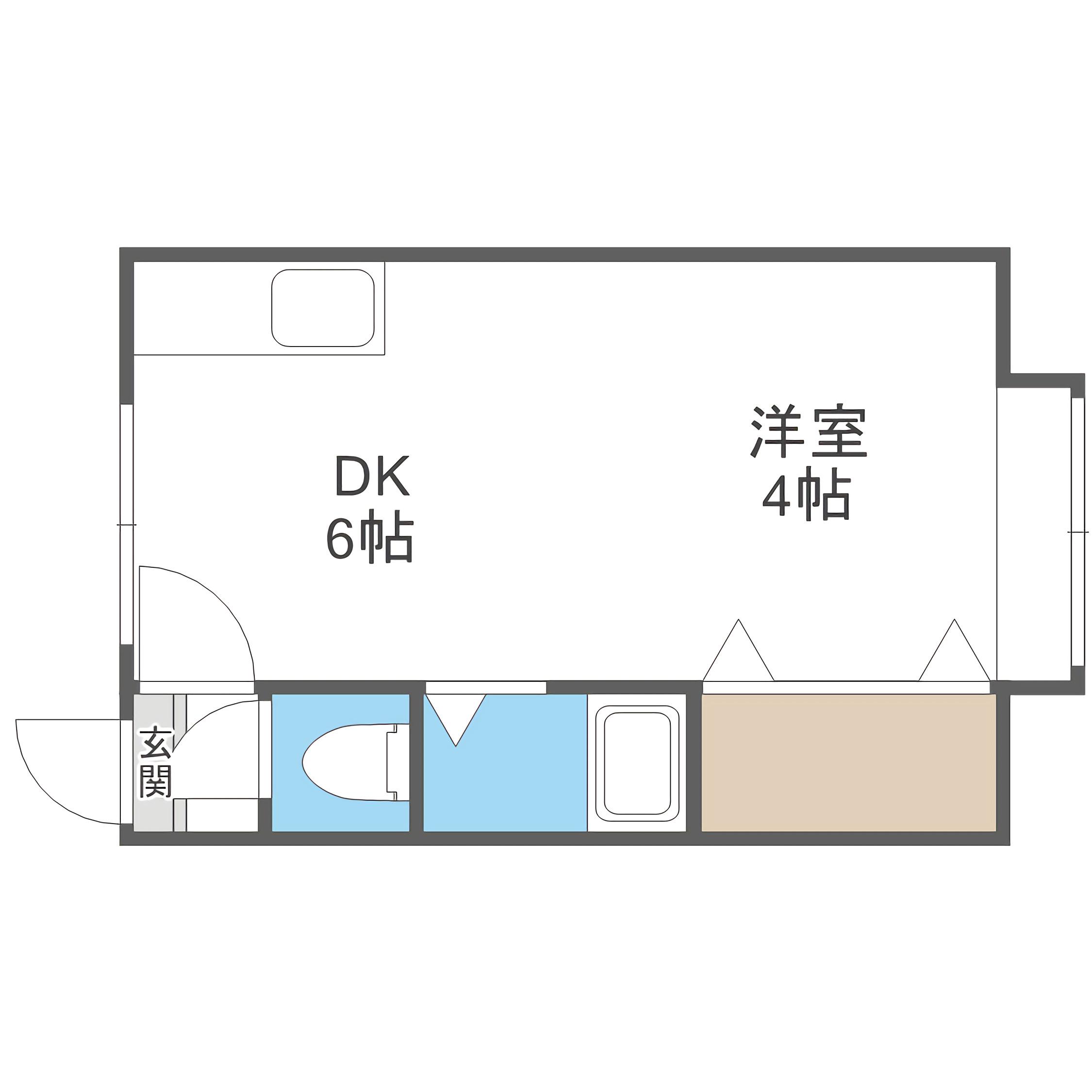 ステージイン南郷(1DK/2階)の間取り写真