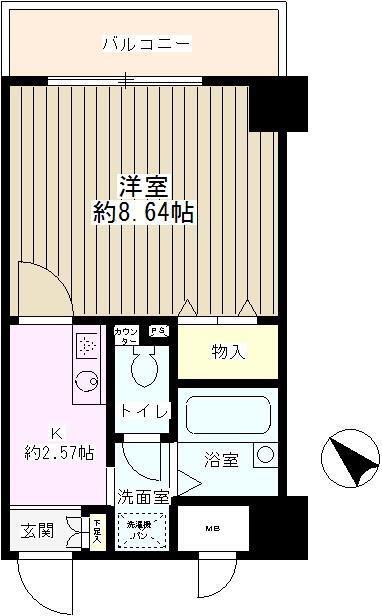 グロリア大洋(1K/5階)の間取り写真