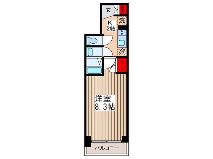 PASEO本所吾妻橋(1K/5階)の間取り写真