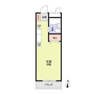 カサブランカ鈴蘭台(ワンルーム/1階)の間取り写真