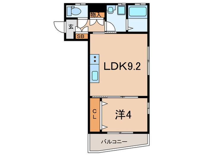 PARKS大久保(1LDK/3階)の間取り写真