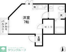 メゾンミツハシ(ワンルーム/2階)の間取り写真