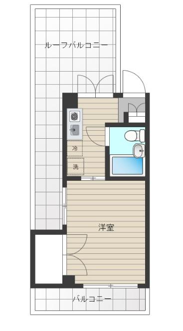 マンションマコ―(1K/4階)の間取り写真