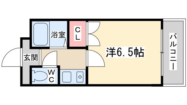 ラピス長柄橋(1K/6階)の間取り写真
