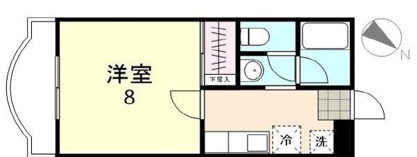 シンフォニア中央(1K/1階)の間取り写真