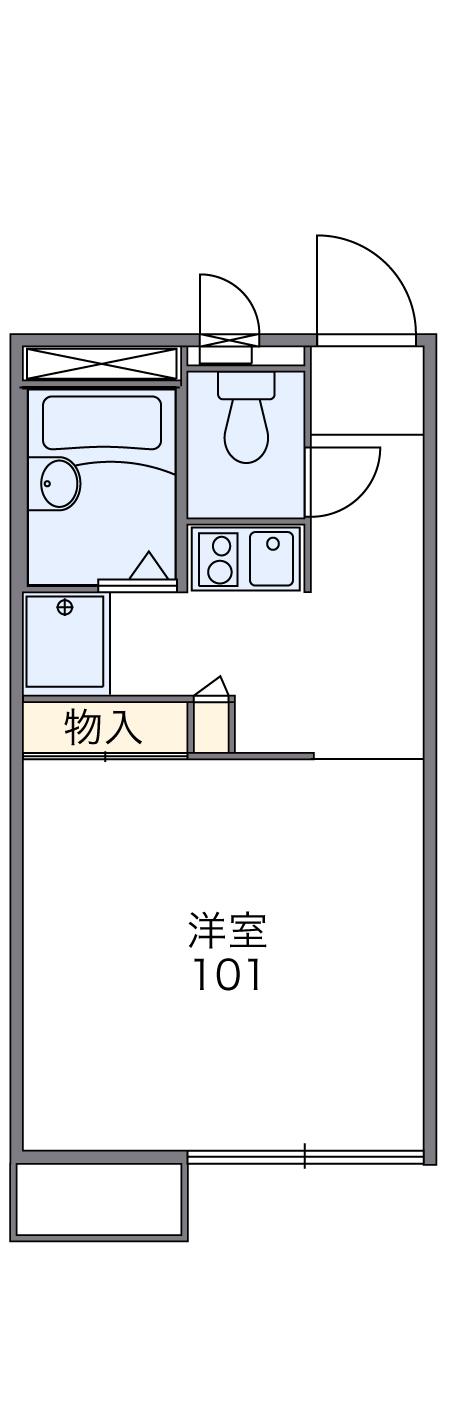 レオパレスDEEPFOREST(1K/1階)の間取り写真