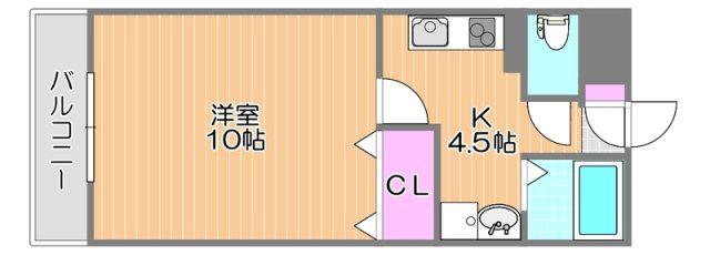 グランツ・M(1K/5階)の間取り写真