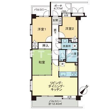 ライオンズマンション南行徳(3LDK/5階)の間取り写真