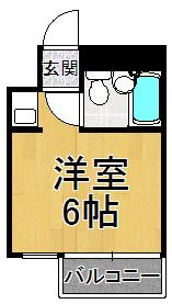 クリエーション21(ワンルーム/4階)の間取り写真