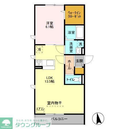 CASA COMFORT A(1LDK/2階)の間取り写真