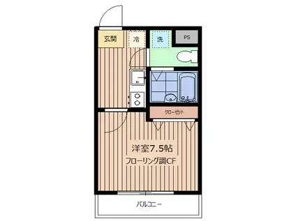 メゾンイトウ(1K/3階)の間取り写真