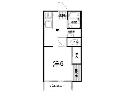 メゾンド南3(1DK/1階)の間取り写真