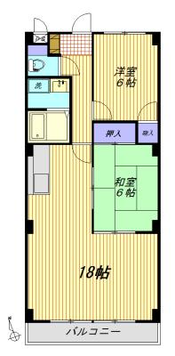 エクセル覚王山(2LDK/3階)の間取り写真