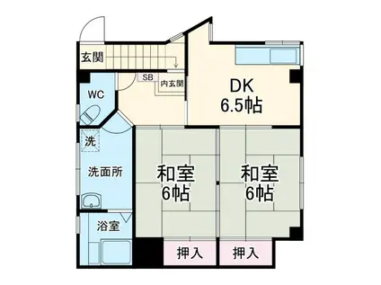 清田アパート(2DK/3階)の間取り写真