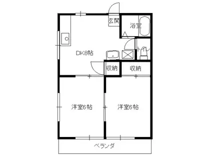 MAISON SAKURA(2DK/2階)の間取り写真