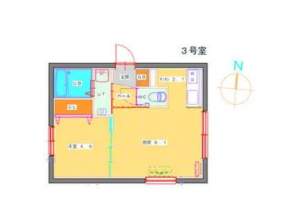 GRAND PLACE HASSAMU(1LDK/1階)の間取り写真