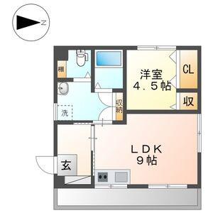 リアル神山(1LDK/3階)の間取り写真